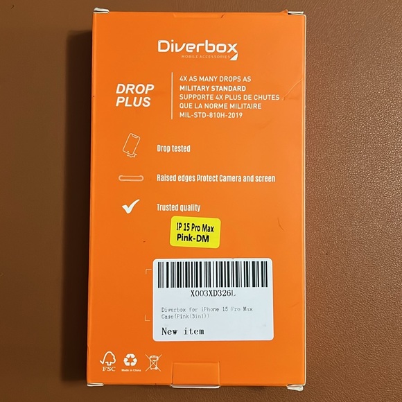 Diverbox Premium Phone Case Shockproof iPhone 15 Pro Max NIB - Picture 7 of 10